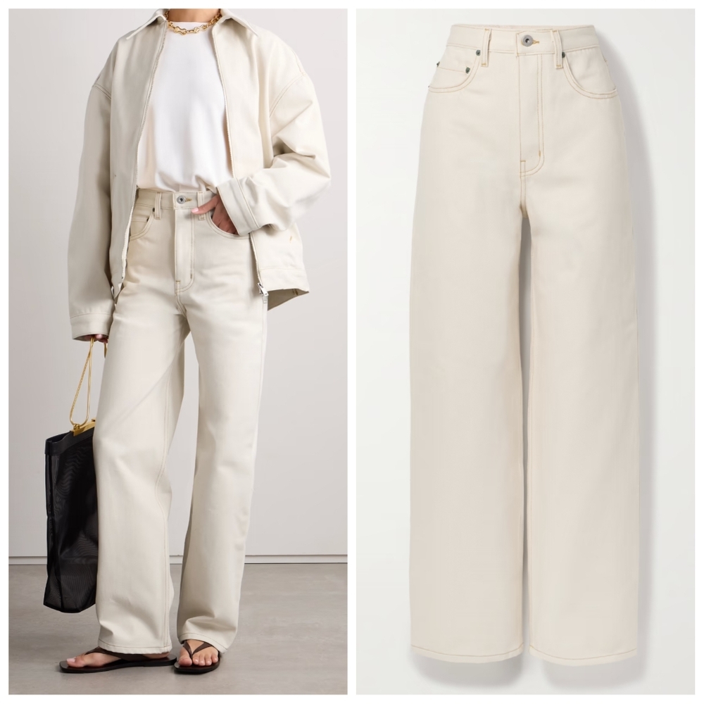 INTERIOR The Ty high-rise wide-leg jeans Ecru 31